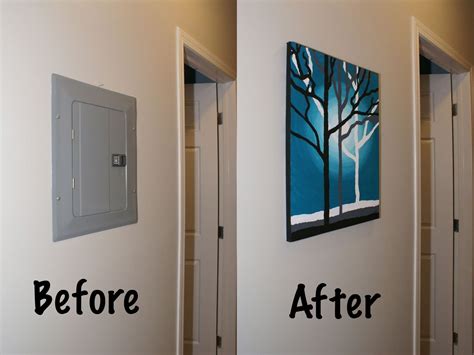 creative ways to cover up an electrical box|electrical cabinet covering ideas.